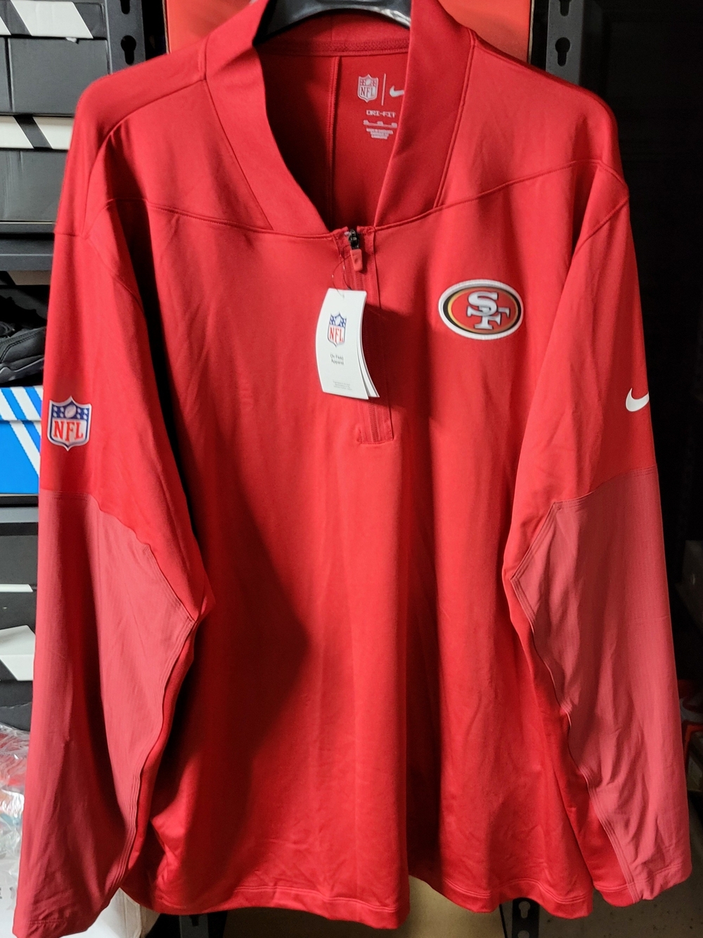 *NEW* Nike NFL San Francisco 49ers Pullover Shirt 1/4 Zip Dri-Fit Size 4XL